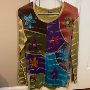 Hippie shirt boho Multicolor. (NEW)